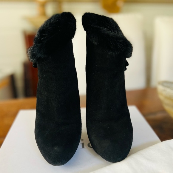 Christian Dior Suede Vision Mink Black Ankle Boots Booties 8.5 - Picture 5 of 11
